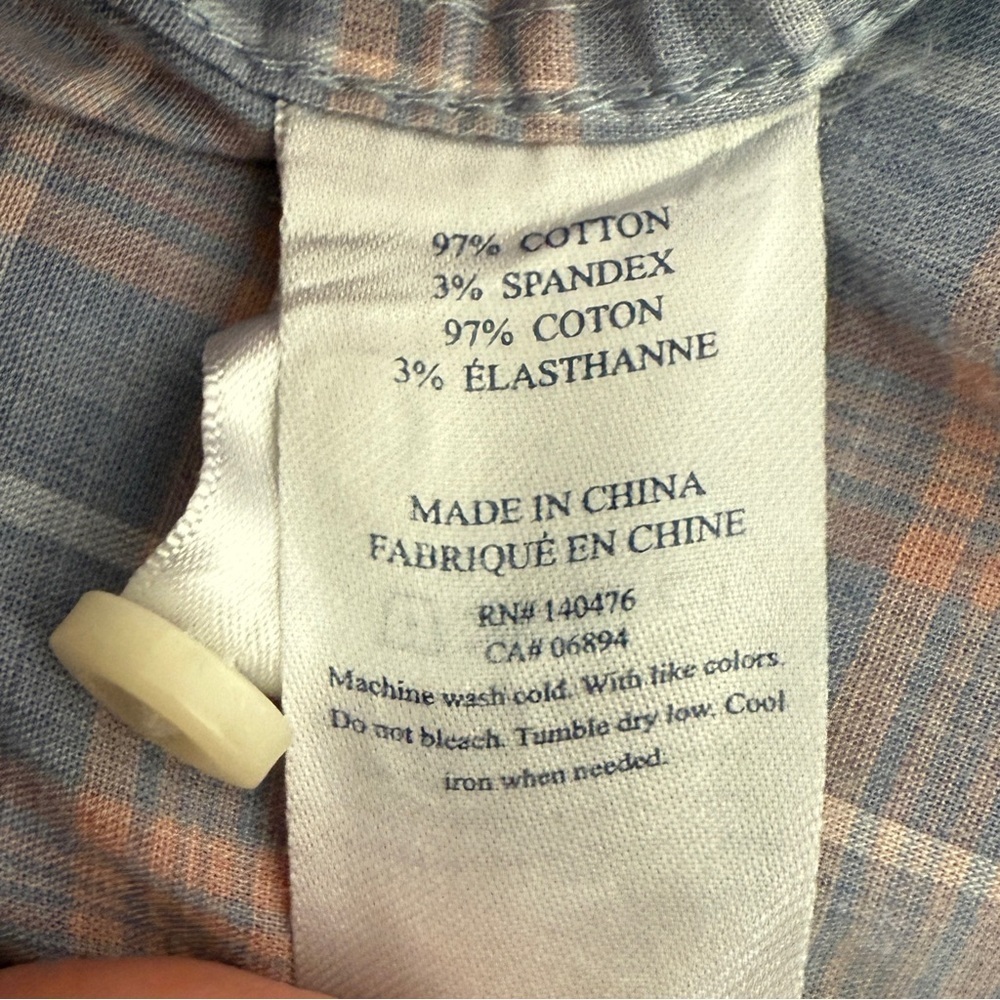 FAHERTY Men’s Blue and Pink Check Plaid Long Sleeve Button Down | Size M - Picture 10 of 10